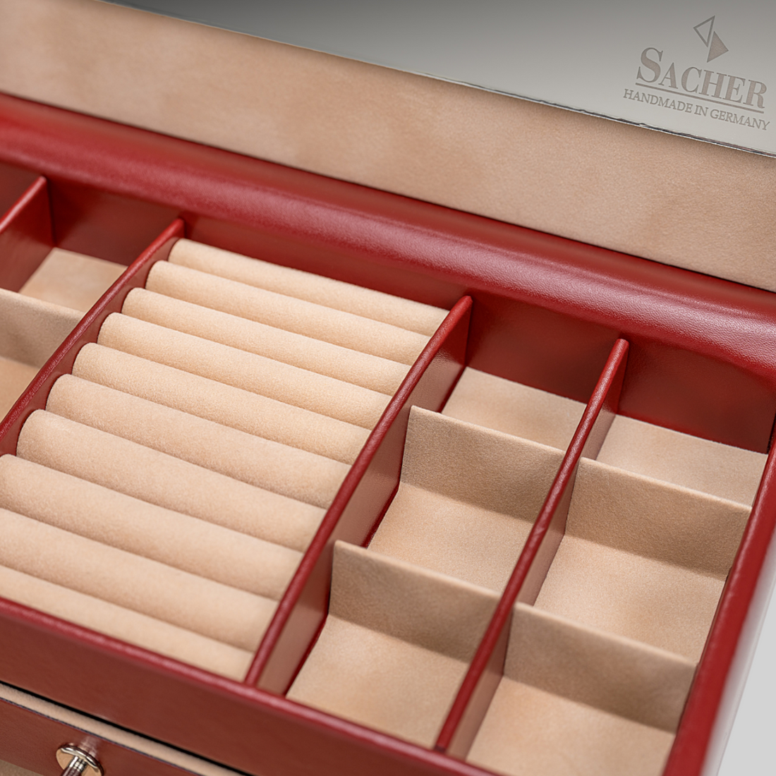 Boîte à bijoux Emma amadora / rouge (cuir)