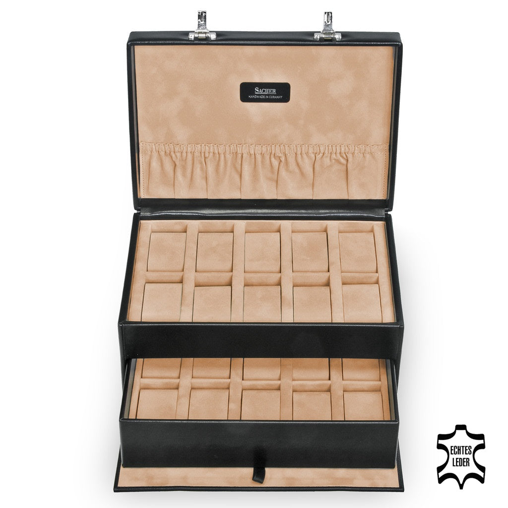 Coffret à montres new classic / noir (cuir)