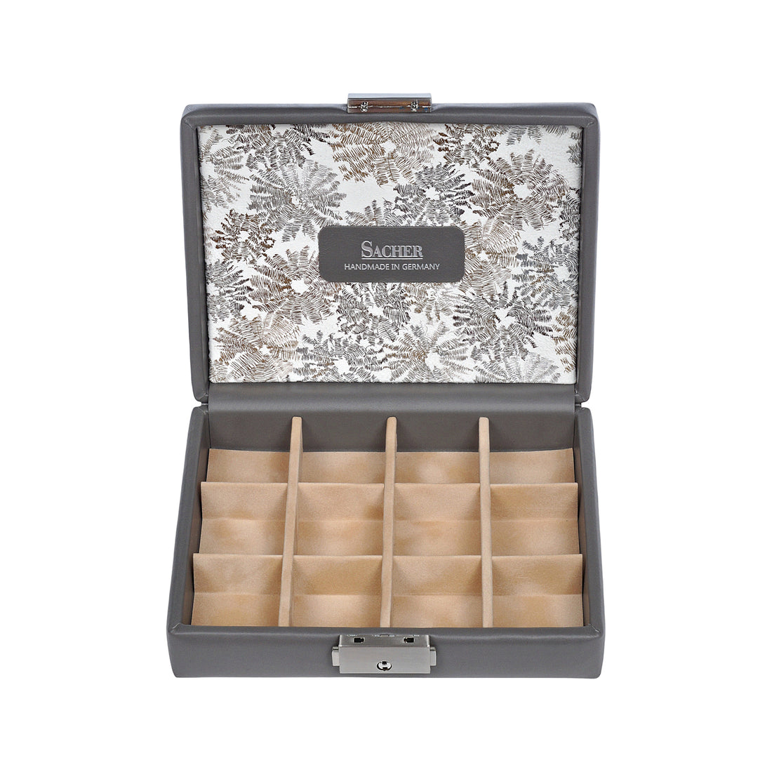 Coffret à bijoux fleur venice / gris (cuir)