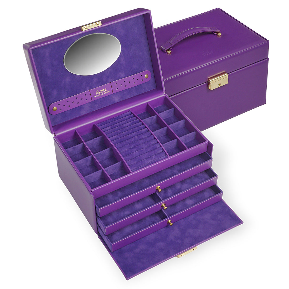 jewellery case Karen colisimo / violet (cowhide leather)