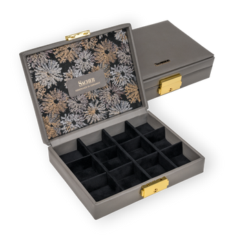 Etui fleur venice / grau (Leder)