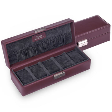 Coffret à montres cadeluxe / bordeaux (cuir pleine fleur)