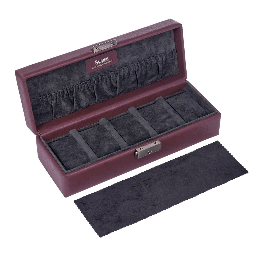 case for 5 watches cadeluxe / bordeaux (cowhide leather)