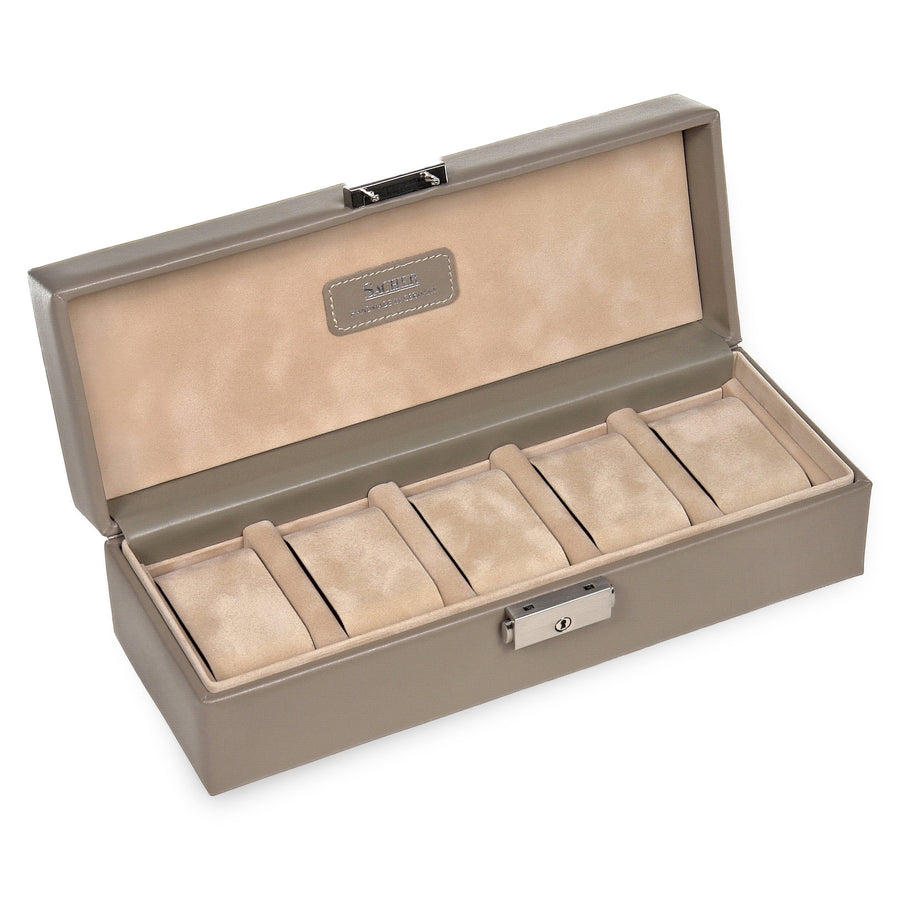 Coffret à montres nature / taupe (cuir)