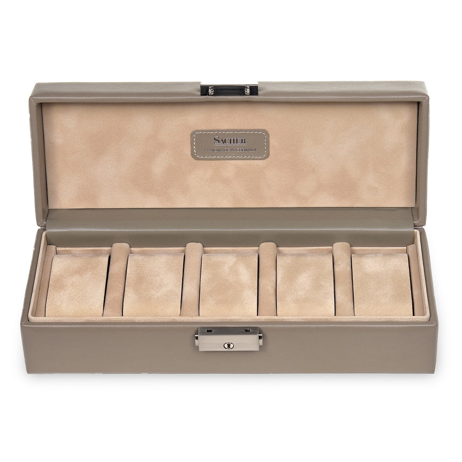 Coffret à montres nature / taupe (cuir)