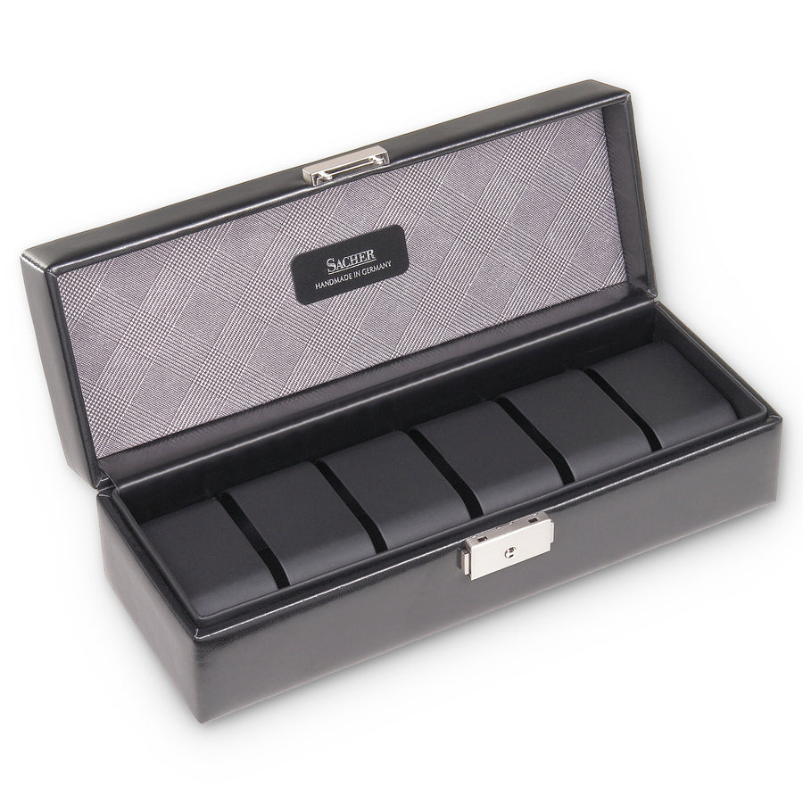 Watch case for 6 watches gents / black