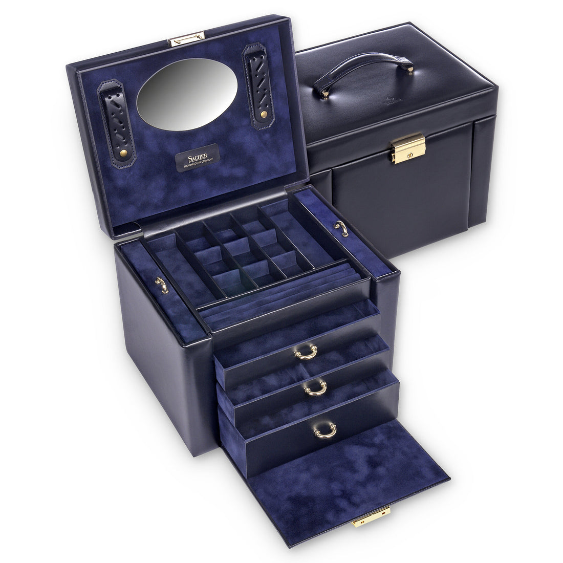 jewellery box Marta acuro / navy (leather)