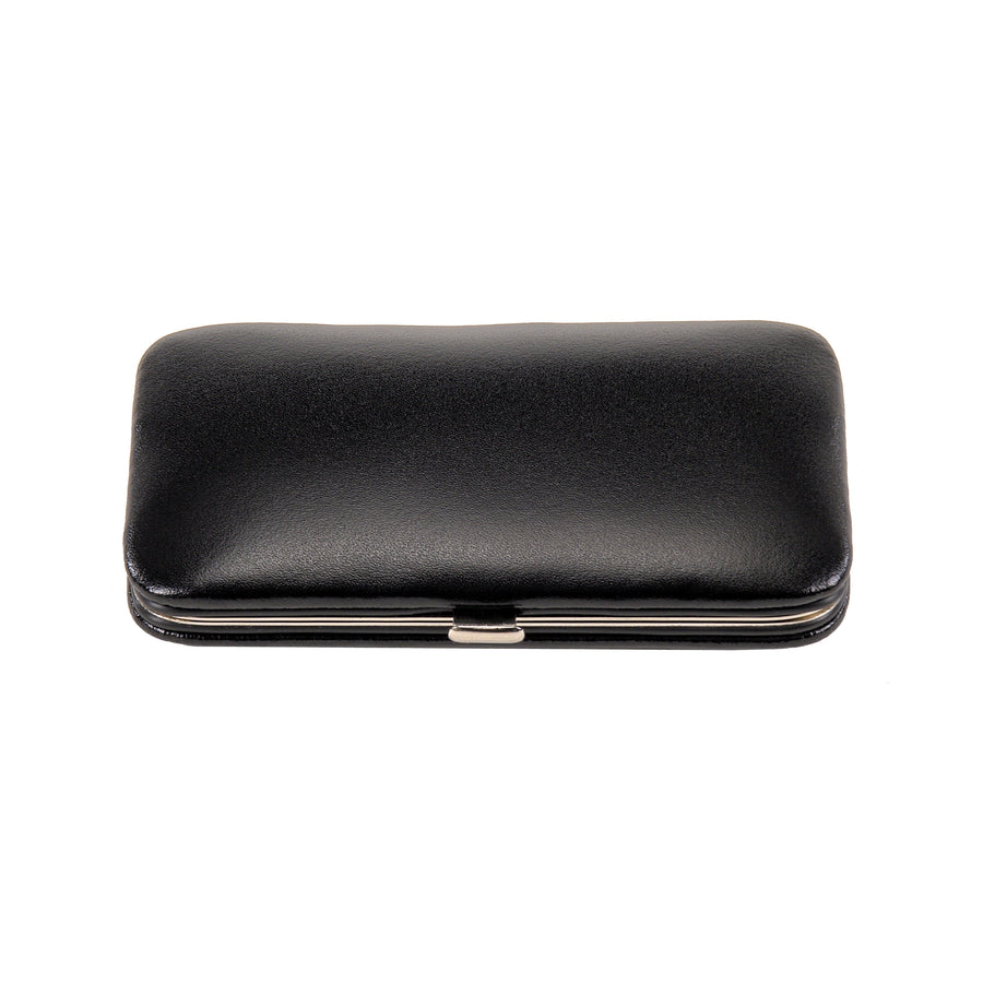 4-piece manicure case Manicure set / black (leather)